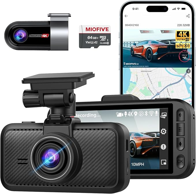Miofive 4K+4K Front & Rear Dash Cam